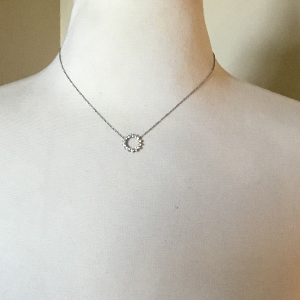 Authentic Tiffany & Co. Open Circle Diamond Platinum Pendant - Picture 8 of 16